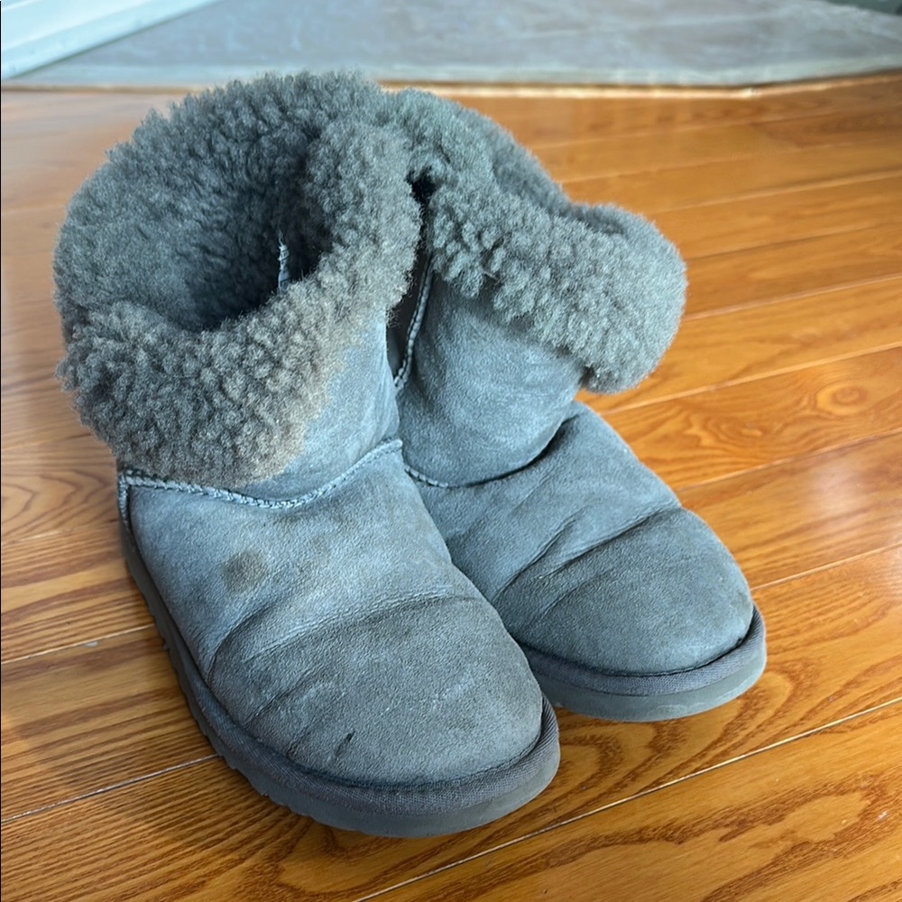Plush Gray Shearling UGG Boots